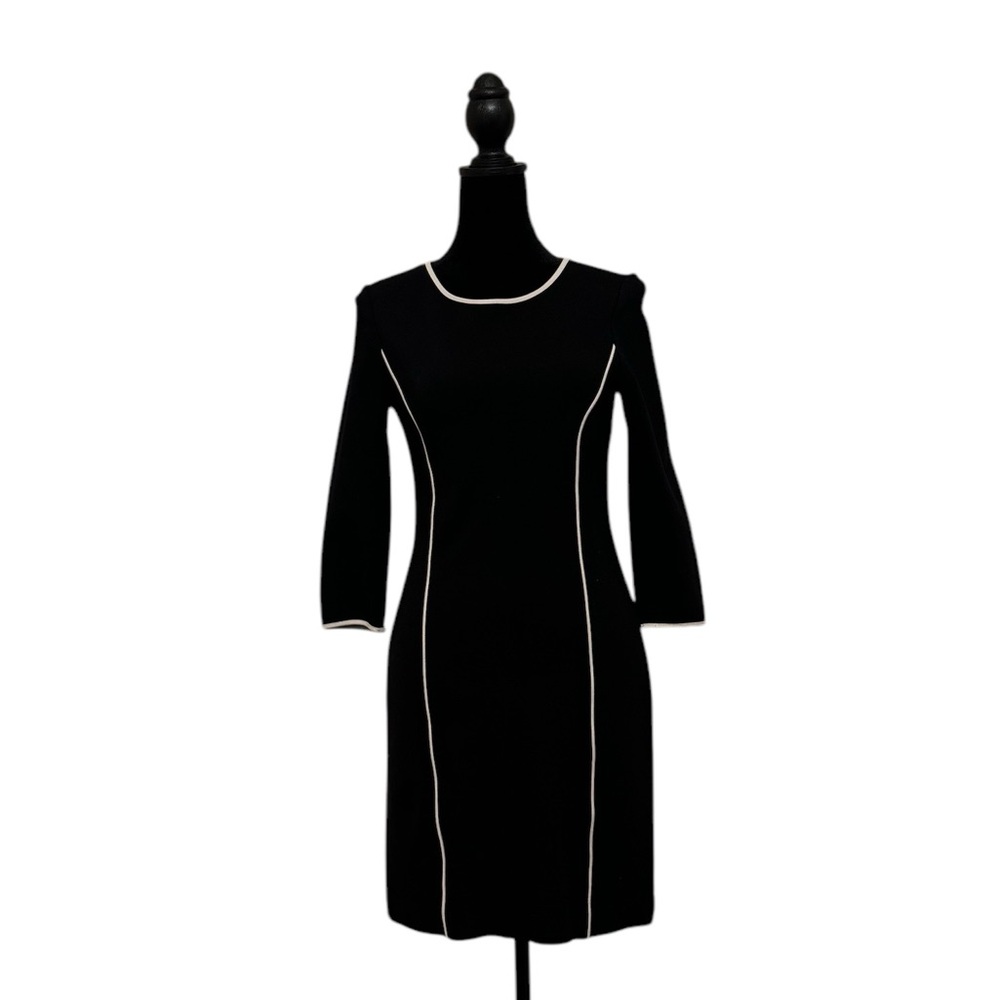 Black Knee-Length 3/4 Sleeve Sheath Dress size 0